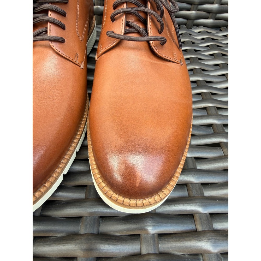 Cole Haan Mens FlexGrand 360 Tan Leather Plain Toe Derby Shoes Size 10M New - Picture 4 of 11